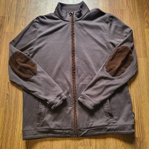 Hugo Boss Men’s XL Brown Zip Up Turtleneck Sweater Knit Pullover B22 - Picture 1 of 10